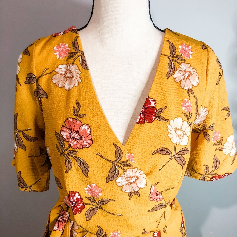 NWT Mustard Floral Midi Dress